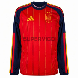 Camiseta España Primera Equipación Mundial 2026 ML Rojo/Azul 2 Estrellas