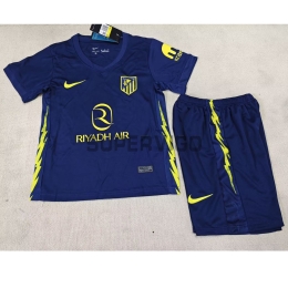 Camiseta Atlético de Madrid Segunda Equipación 2025/2026 Azul Niño Kit