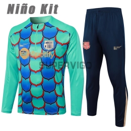 Sudadera De Entrenamiento Barcelona 2024/2025 Niño Kit Verde/Azul