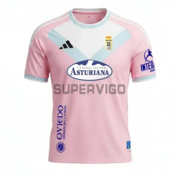 Camiseta Real Oviedo Segunda Equipación 2026/2027 Rosa con Parche La Liga
