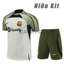 Camiseta de Entrenamiento Barcelona 2023/2024 Niño Kit Beige/Verde