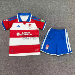 Camiseta Granada Primera Equipación 2026/2027 Rojo/Blanco Niño Kit con Parche La Liga