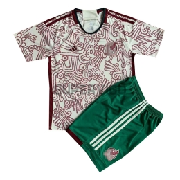 Camiseta México Segunda Equipación 2022 Copa Mundial Niño Kit