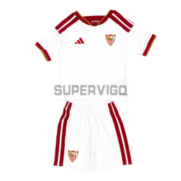 Camiseta Sevilla FC Primera Equipación 2026/2027 Blanco Niño Kit con Parche La Liga