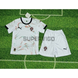 Camiseta Portugal Segunda Equipación 2025 Niño Kit Blanco
