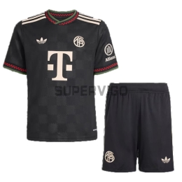 Camiseta Bayern Múnich Tercera Equipación 2025/2026 Negro Niño Kit