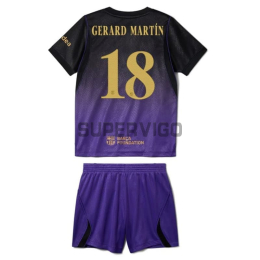 Camiseta GERARD MARTÍN 18 Barcelona Segunda Equipación 2026/2027 Negro/Morado Niño Kit UCL