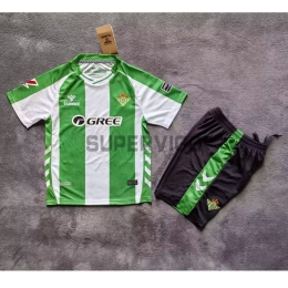 Camiseta Real Betis Primera Equipación 2025/2026 Verde/Blanco Niño Kit con Parche La Liga