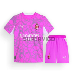 Camiseta de Portero AC Milan Segunda Equipación 2026/2027 Rosa Niño Kit