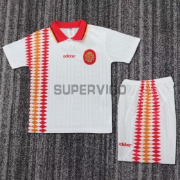 Camiseta España Segunda Equipación Retro 1994 Blanco Niño Kit