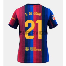 Camiseta F. DE JONG 21 Barcelona Primera Equipación 2026/2027 Rojo/Azul con Parche La Liga