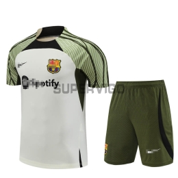 Camiseta de Entrenamiento Barcelona 2023/2024 Beige/Verde Kit