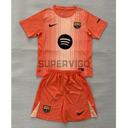 Camiseta de Portero Barcelona 2025/2026 Naranja Niño Kit