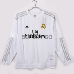 Camiseta Real Madrid Primera Equipación Retro 2015/16 ML Blanco