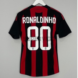 Camiseta RONALDINHO 80 AC Milan Primera Equipación Retro 2008/09