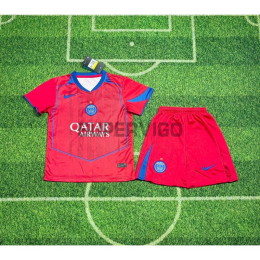 Camiseta PSG Tercera Equipación 2025/2026 con Estrella Rojo Niño Kit