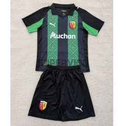 Camiseta RC Lens Segunda Equipación 2025/2026 Verde/Negro Niño Kit