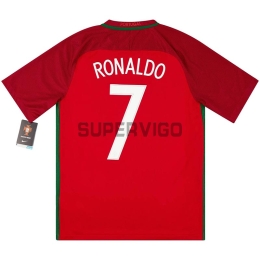 Camiseta RONALDO 7 Portugal Primera Equipación Retro 2016