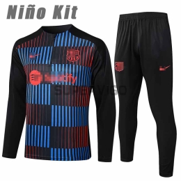 Sudadera De Entrenamiento Barcelona 2024/2025 Niño Kit Negro/Azul
