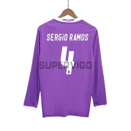 Camiseta SERGIO RAMOS 4 Real Madrid Segunda Equipación Retro 2016/17 ML