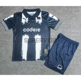 Camiseta Monterrey 80 Aniversario Edición 2025/2026 Azul Marino/Blanco Niño Kit