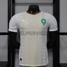 Camiseta Marruecos Segunda Equipación Mundial 2026 Blanco/Oro (EDICIÓN JUGADOR)