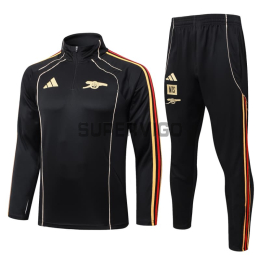 Sudadera De Entrenamiento Arsenal 2025/2026 Kit Negro Versión Retro