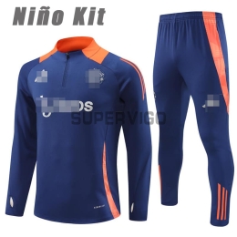 Sudadera de Entrenamiento Manchester United 2024/2025 Niño Kit Azul Marino/Naranja