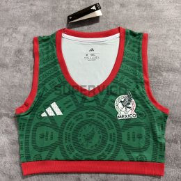 Top corto México Primera Equipación Mundial 2026 Verde Mujer