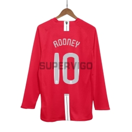 Camiseta ROONEY 10 Manchester United Primera Equipación Retro 2007/08 ML
