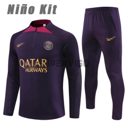 Sudadera de Entrenamiento PSG 2023/2024 Niño Kit Púrpura