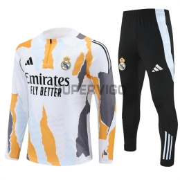 Sudadera De Entrenamiento Real Madrid 2024/2025 Kit Blanco/Naranja/Gris