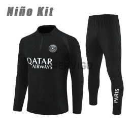 Sudadera De Entrenamiento PSG 2025/2026 Niño Kit Negro/Blanco (EDICIÓN JUGADOR)