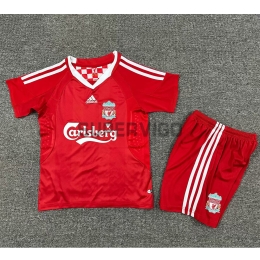 Camiseta Liverpool Primera Equipación Retro 2008/10 Niño Kit Rojo