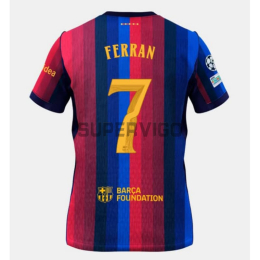 Camiseta FERRAN 7 Barcelona Primera Equipación 2026/2027 Rojo/Azul con Parche UCL