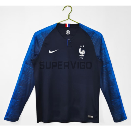 Camiseta Francia Primera Equipación Retro 2018 ML Azul Copa Mundial