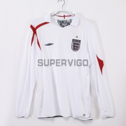 Camiseta Inglaterra Primera Equipación Retro 2006 Blanco ML