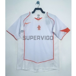 Camiseta Holanda Segunda Equipación Retro 2004 Blanco