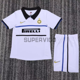 Camiseta Inter de Milan Segunda Equipación Retro 1998/99 Blanco Niño Kit