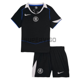 Camiseta Chelsea Tercera Equipación 2025/2026 Negro Niño Kit