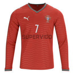 Camiseta Ronaldo 7 Portugal Primera Equipación 2026 ML Rojo