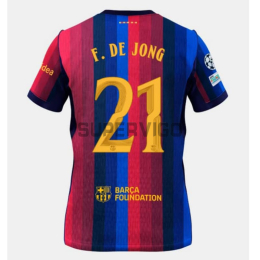 Camiseta F. DE JONG 21 Barcelona Primera Equipación 2026/2027 Rojo/Azul con Parche UCL