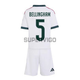 Camiseta BELLINGHAM 5 Real Madrid Primera Equipación 2026/2027 Blanco Niño Kit con Parche HP