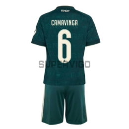 Camiseta CAMAVINGA 6 Real Madrid Segunda Equipación 2026/2027 Verde Oscuro Niño Kit con Parche HP