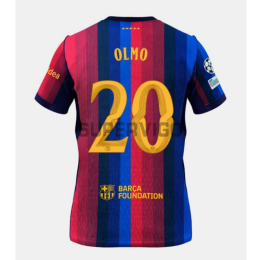 Camiseta OLMO 20 Barcelona Primera Equipación 2026/2027 Rojo/Azul con Parche UCL