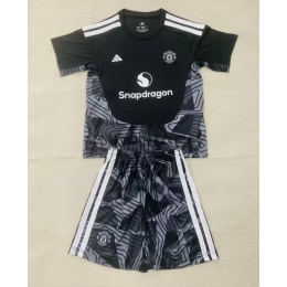 Camiseta de Portero Manchester United Primera Equipación 2026/2027 Negro Niño Kit