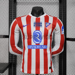Camiseta Atlético de Madrid Primera Equipación 2025/2026 ML Blanco/Rojo (EDICIÓN JUGADOR)