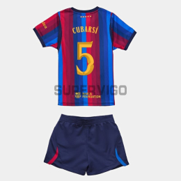 Camiseta CUBARSÍ 5 Barcelona Primera Equipación 2026/2027 Rojo/Azul Niño Kit UCL