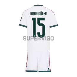 Camiseta ARDA GÜLER 15 Real Madrid Primera Equipación 2026/2027 Blanco Niño Kit con Parche HP