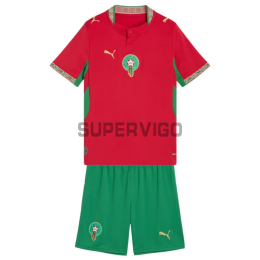 Camiseta Marruecos Primera Equipación Mundial 2026 Rojo Niño Kit